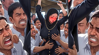 Hijabi Muslim Babes Degraded &, Ravaged by Ugly Fat Dirty Old Men - Squeezed, Kissed, Fucked Hard Part 2