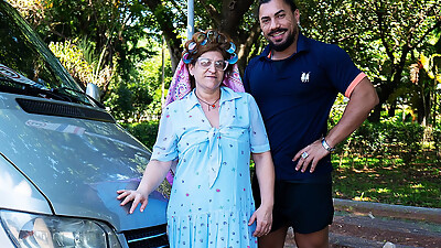 Chubby Mature Gets Ass Destroyed in My Driving Bus
