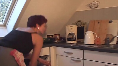 Granny From France Got Fucked in the Kitchen