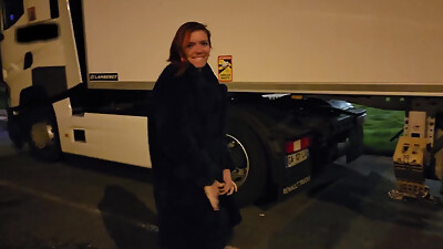 I fuck with a truck driver on a motorway rest area