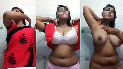 Desi Big Boobs Girl Removing Saree &, Showing Boobs &, Armpit