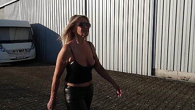 Mature Woman in Tight Black Leggins